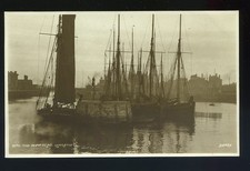 LOWESTOFT The Dump Head. Trawlers etc. Harbour Real photo RPPC c.1918