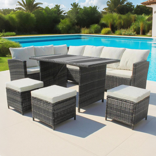 Rattan garden seater sofa - garden, 9