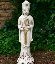 Concrete chinese man Large wise man statue Hapanese male sculpture zen garden