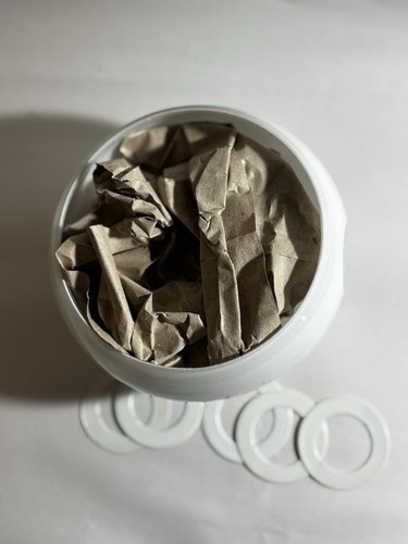 White glass orb - white,