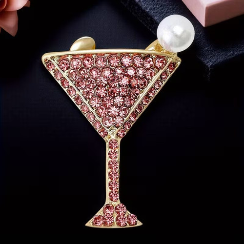 Pink rhinestone martini - pink,