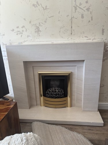 Stone fireplace surround - stone,