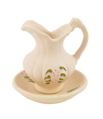 Dolls house cream floral jug - dolls,