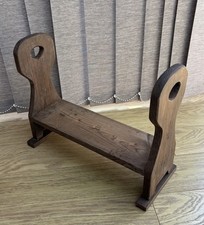 Vintage Kneeling Stool / Church Prayer Stool 1950's Oak 51cm