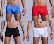 Mens Boxer Sexy Silk smooth seamless Soft Stretch U Convex Pouchshorts All size