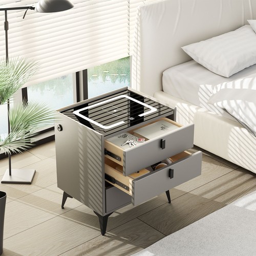 Led bedside table - bedside, drawers