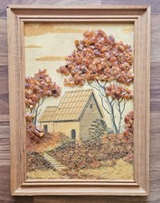 Vintage Baltic Amber Picture Handmade USSR Landscape Art Framed Small 