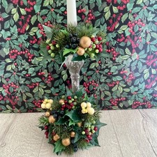 Rustic Christmas Candle Rings – Woodland Style – Pair for Table Setting