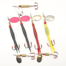 7 x Fishing Lures. For Salmon, Pike, Trout. Mustad hooks. Spin spin spinners. UK