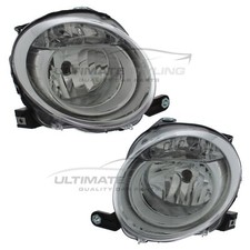 Headlights Fits Fiat 500 312 2008-2015 Low Beam Headlamps 1 Pair Left & Right