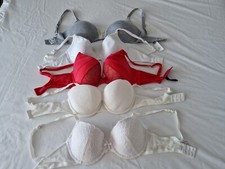 5 X  32DD Bra bundle  Next / BHS / M&S  /Debenhams / Ultimo -White / Red / Grey