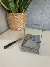 Vintage Butter Dish Set Chrome