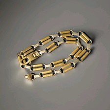 Hallmarked 9ct Gold Bracelet  Bangle 7.5"- Solid Link Design - UK Seller