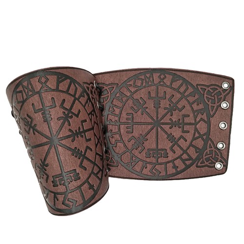 Leather gauntlet wristband - leather,