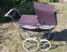 Vintage 60s / 70s Silver Cross  Coach built Dolls Pram
