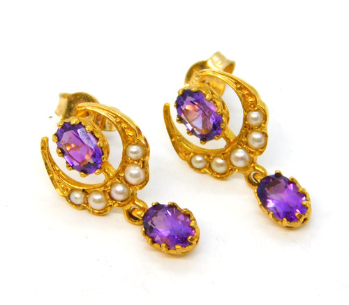 9ct yellow gold amethyst - 9ct, &