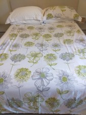 Catherine Lansfield single duvet cover set Green/Grey Floral