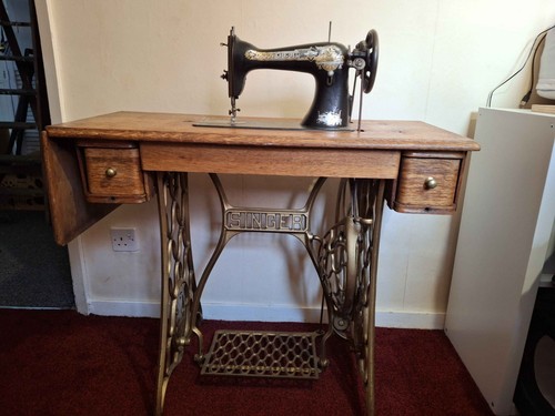 Antique singer treadle sewing - antique,