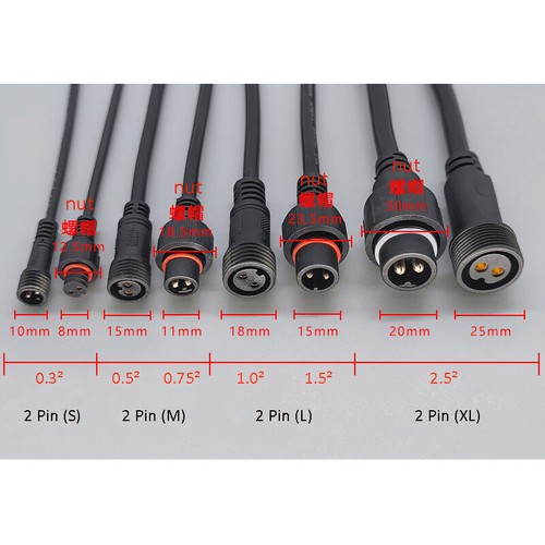 Pin waterproof male female - male,
