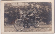 Original photo postcard WW1 Royal Flying Corps man on Douglas motorcycle 1917