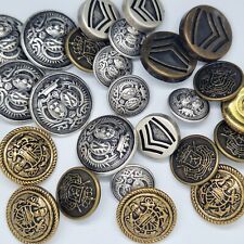 Metal Military Style Button Army Greatcoat Style Coat of Arms Shank Buttons 5PCS