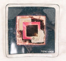 Frank Neikes glass trinket tray 3.5 inches long 3.5 inches wide vanity tray