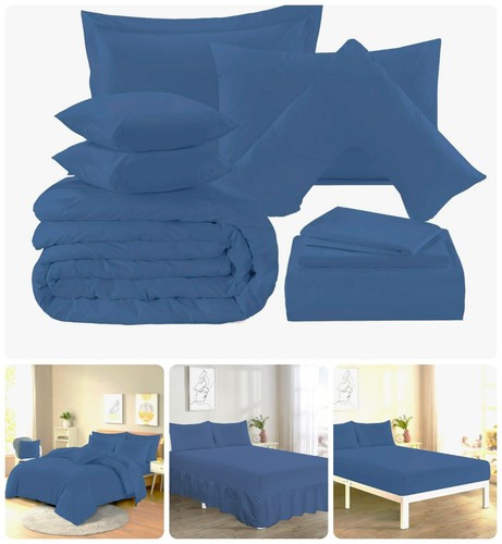 Plain mid blue premium bedding - mid,