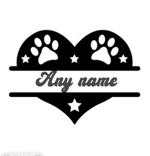 Personalised heart paw - personalised,