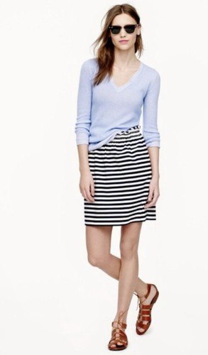 Crew white black striped - j,