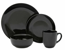 16Pc Black  Dinner Set