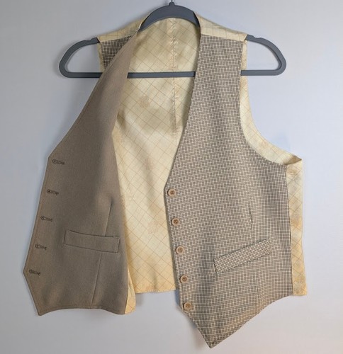 Vtg 70s reversible - suit, vest