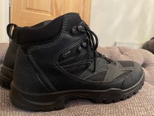 ECCO Goretex Black Ankle Boot Size 7.5 UK Hiking Walking ex condition 