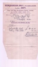 ARMY & NAVY CO-OP SOCIETY LTD. London 1929 Oak Roll Top Desk MEMORANDUM Rf 47853