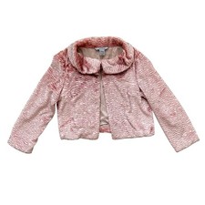 Vintage Y2K Pink Faux Fur Cropped Jacket Collared Plush Fairy 8/M