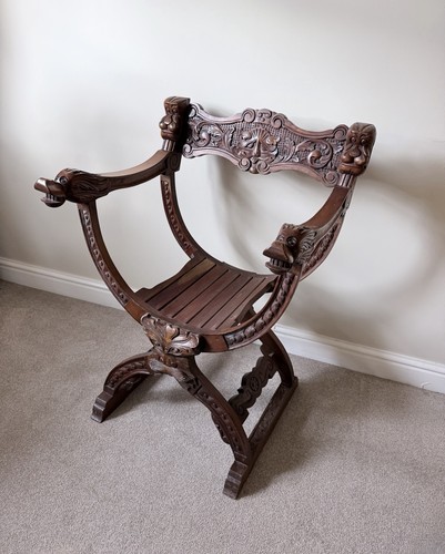 Carved walnut green man - carved,