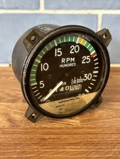 Vintage 1974 Tachometer / RPM Indicator - 4140.85 on Clock Ex Aircraft Untested