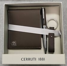 Cerruti 1881 Mens Genuine Leather Wallet with Pen & 15 GB USB Keyring Gift Set