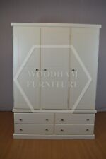 HANDMADE CAMBRIDGE TRIPLE 4 DRAWER WARDROBE IN IVORY (NOT FLATPACKED)