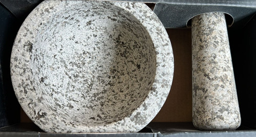 Pestle and mortar granite set - and,