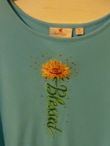Ladies blue shirt with - ,