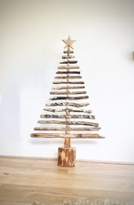 1 Metre Tall Driftwood Xmas Tree, LED Pre-lit Wooden Christmas Tree. Sustainable