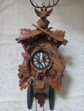 GORGEOUS  HUNTERS  BLACK FOREST  VINTAGE  MECHANICAL  CUCKOO CLOCK