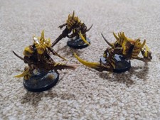 Warhammer 40k, Tyranids, 3x Tyranid Warriors, Assembled, Painted, Based