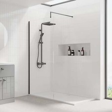 Black enclosure stone shower - black,