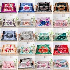 Reversible Heavy 2ply Blankets Soft Warm Thick Weighted Raschel Throws King Size