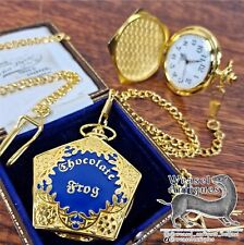Harry Potter Hogwarts Antique Style Enamel Chocolate Frog Pocket Watch & Chain