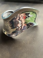 Sterling Silver Wave Cuff Bangle Hallmarked