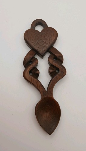 Wooden welsh love spoon two - love,