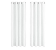 PONY DANCE Eyelet Blackout Curtains, WHITE