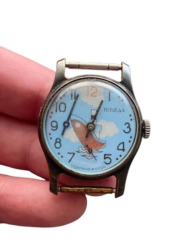 Pobeda blue ship vintage watch - vintage,